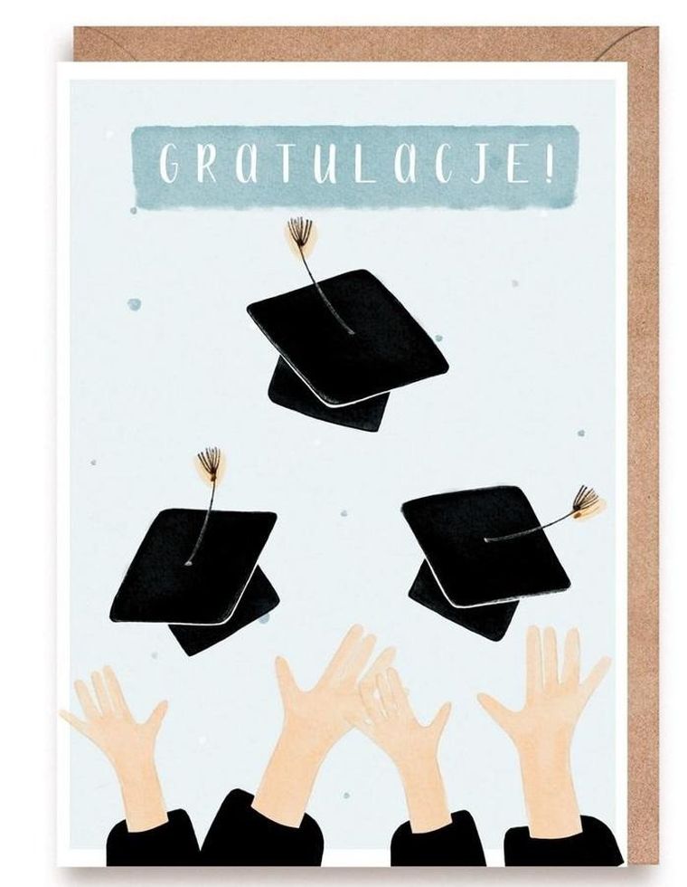 Cardie, kartka okolicznościowa A6, Gratulacje, studia