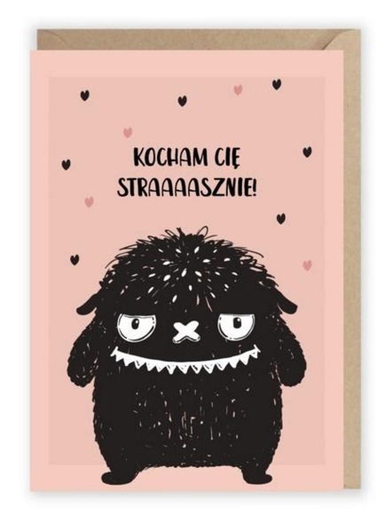 Cardie, kartka okolicznościowa A6, Kocham Cię strasznie