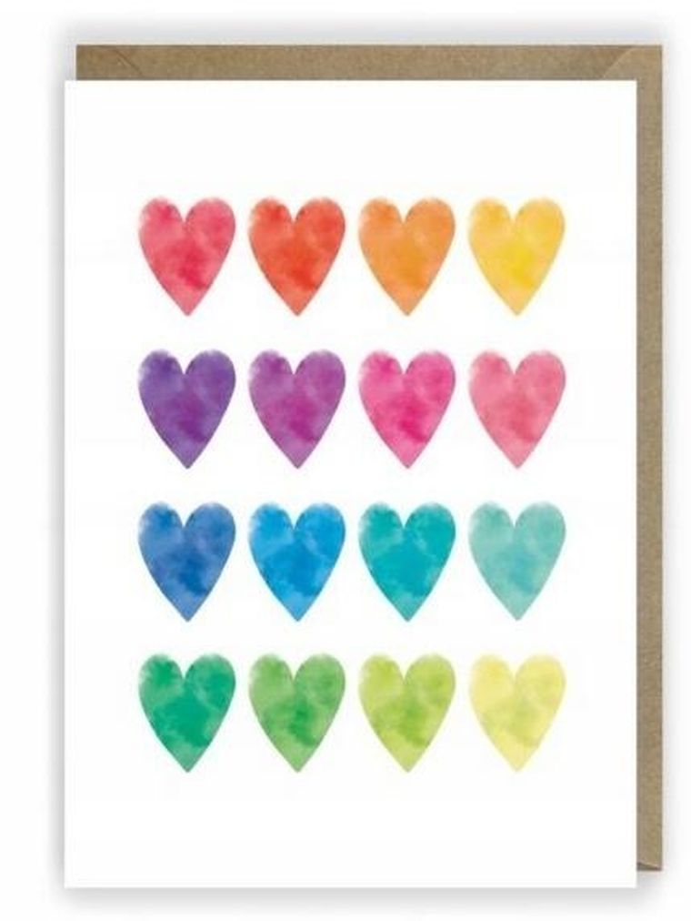 Cardie, kartka okolicznościowa A6, Serduszka,