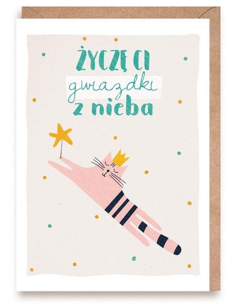 Cardie, kartka okolicznościowa A6, urodzinowa, Gwiazdka z Nieba