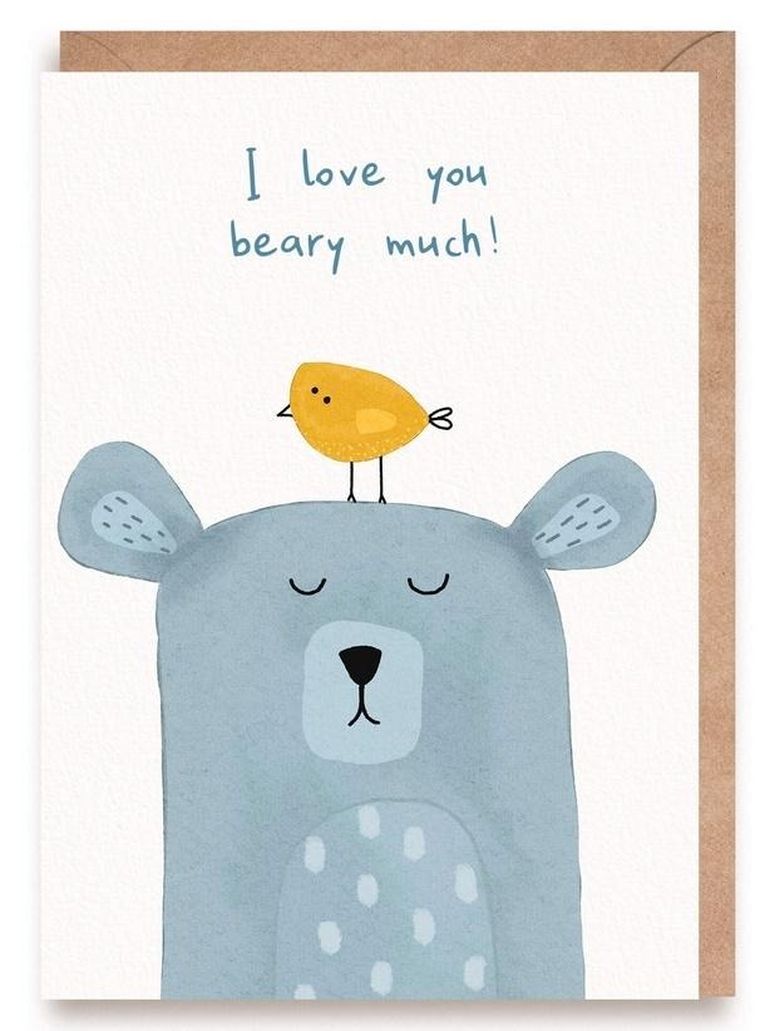 Cardie, kartka okolicznościowa A6, Walentynka, I love you beary much