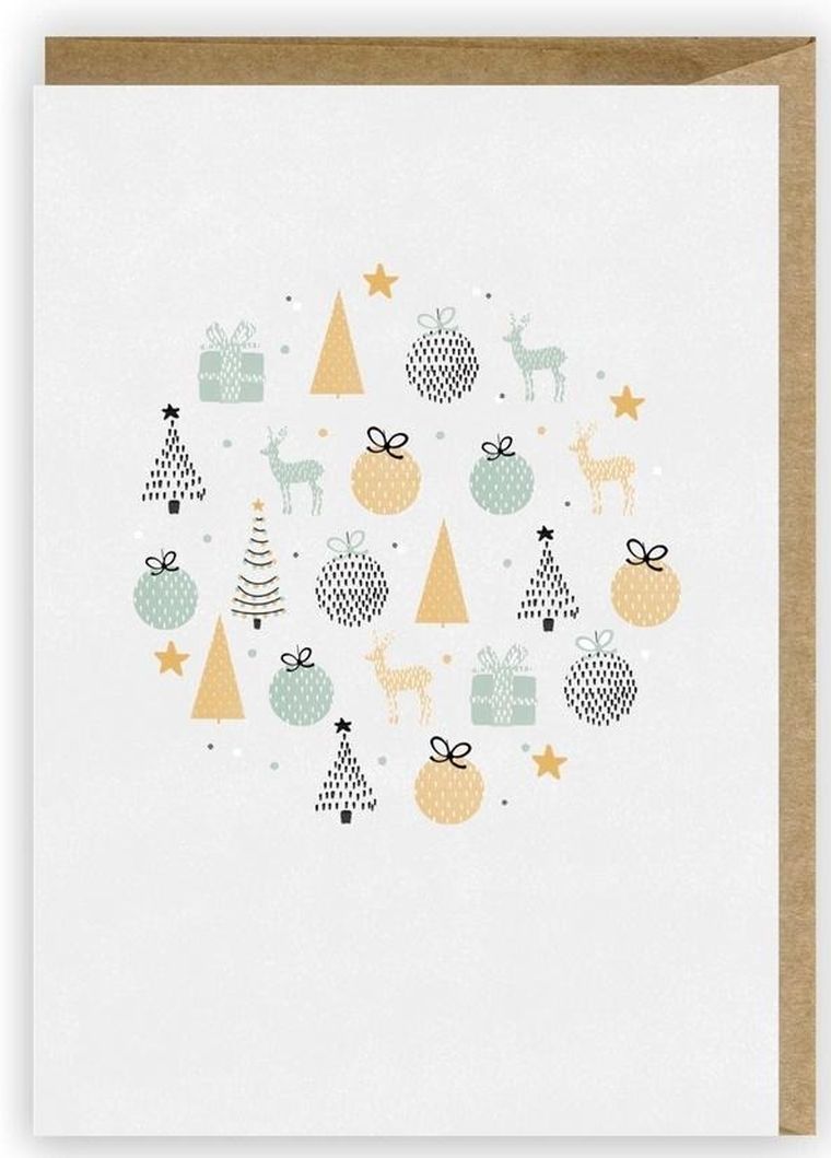 Cardie, kartka okolicznościowa, Bombka, eko koperta