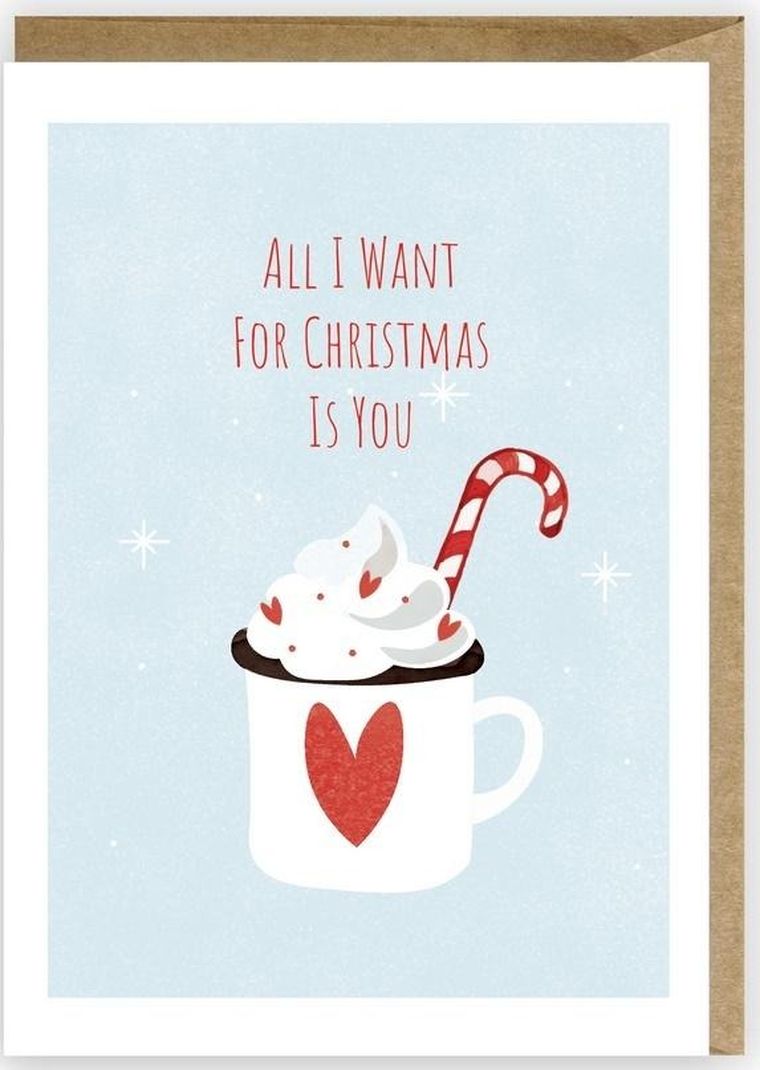 Cardie, kartka okolicznościowa, Boże Narodzenie, All I want, eko koperta