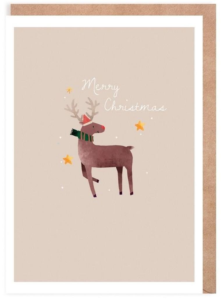 Cardie, kartka okolicznościowa, Renifer, eko koperta
