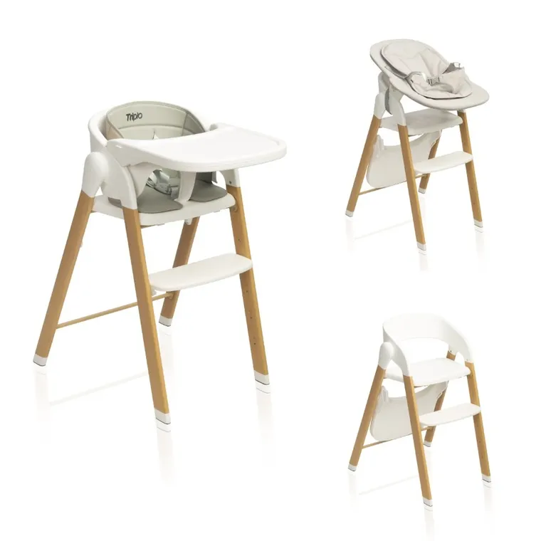 Caretero, Triplo, krzesełko do karmienia, 3w1, grey