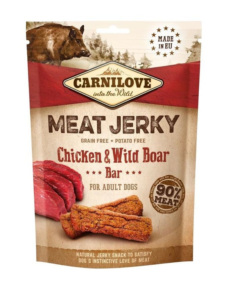 Carnilove, Jerky Chicken & Wild Boar Bar Dog, przymsak dla psa, 100g