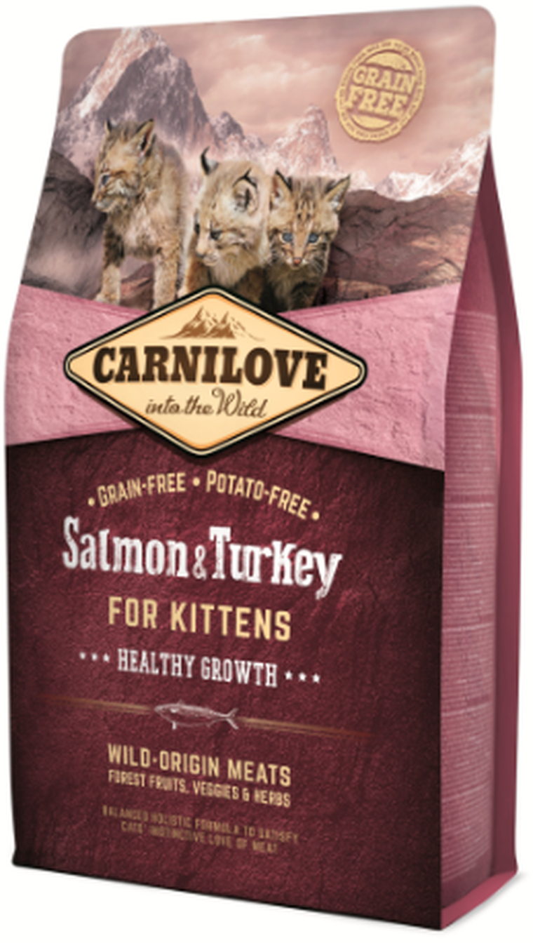 Carnilove, Kitten, bezzbożowa karma dla kociąt, łosoś, indyk, 6 kg