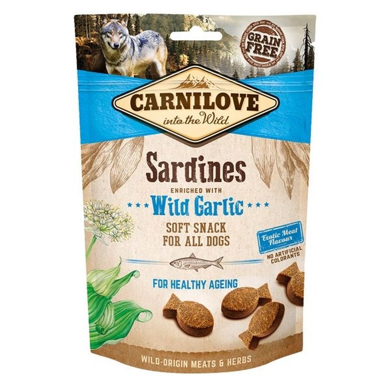 Carnilove, Soft M. Snack Sardines + wil.garl, przysmak dla psa, 200g