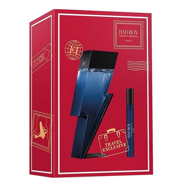 Carolina Herrera, Bad Boy Cobalt, zestaw woda perfumowana spray, 100 ml + woda perfumowana, spray, 10 ml