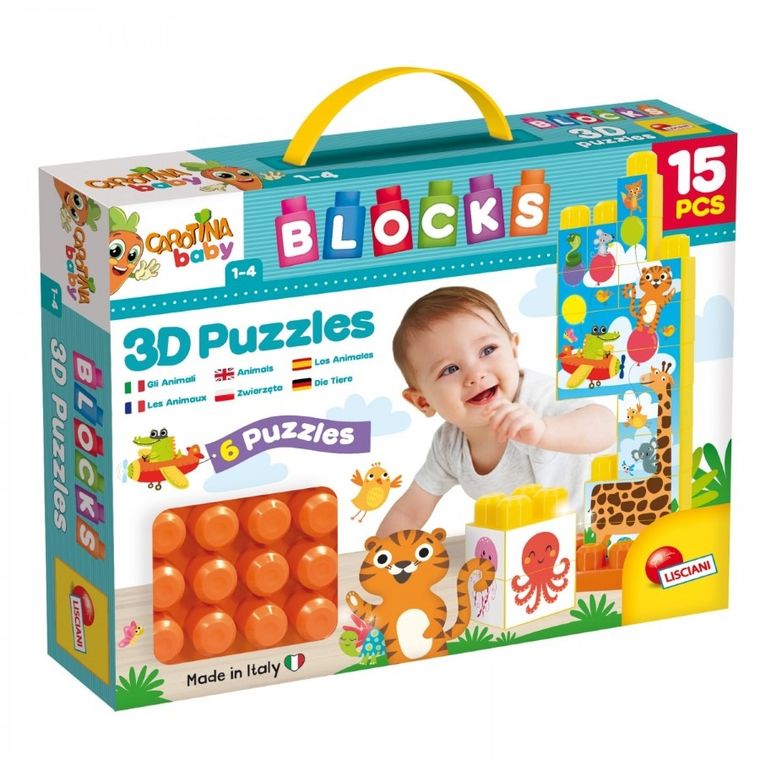 Carotina Baby, klocki z obrazkiem, puzzle 3D, 15 elementów