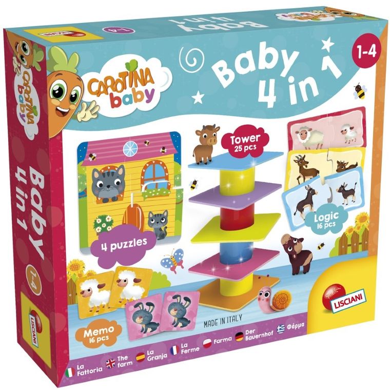 Carotina Baby, zestaw gier i puzzli 4w1