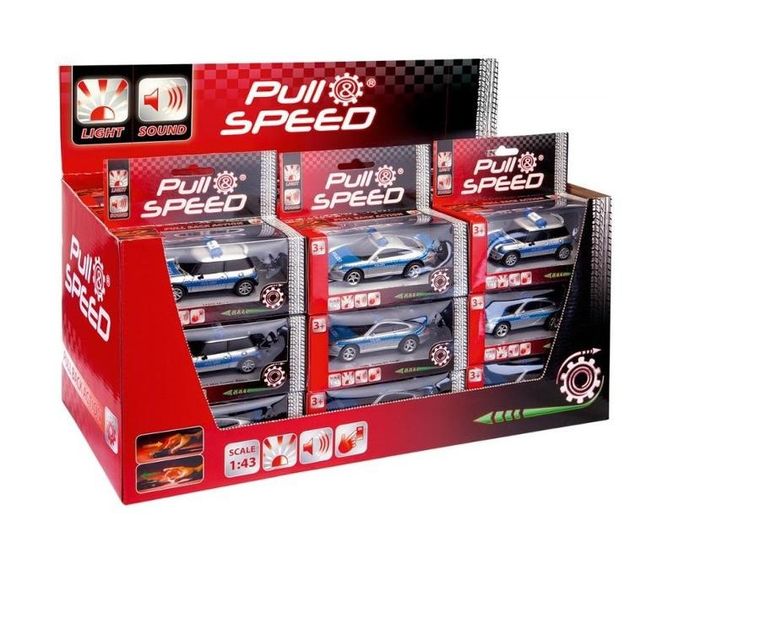Carrera, Pull&Speed, Sound&Light, Police, auto z dźwiękiem i światłem