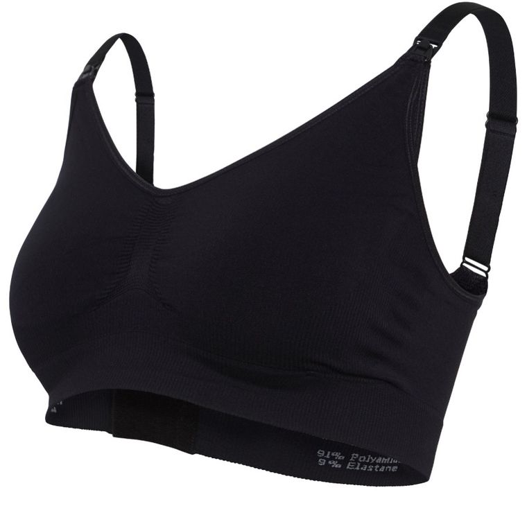 Carriwell, bezszwowy biustonosz do karmienia, czarny, rozmiar M