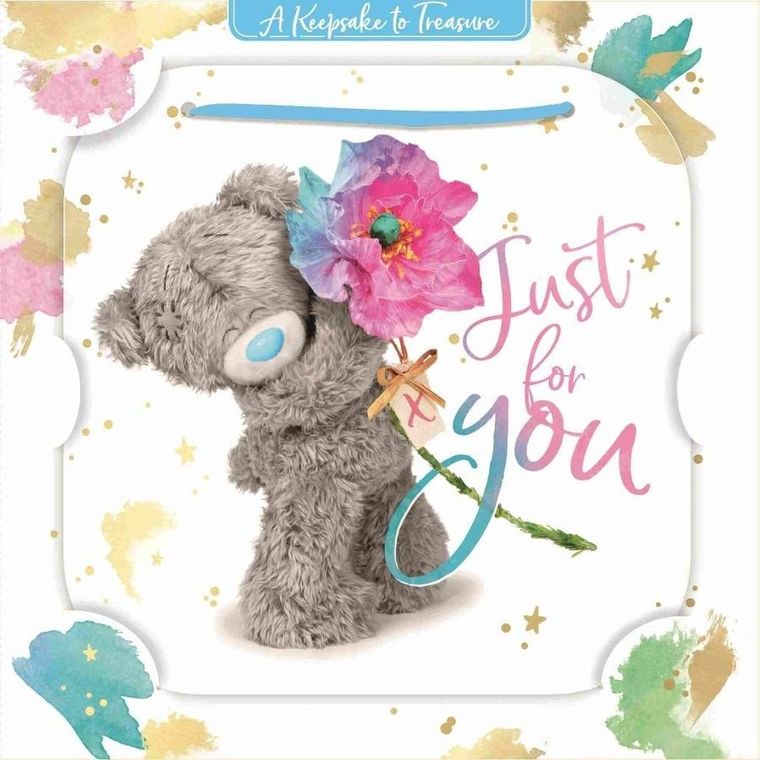 Carte Blanche, karnet holograficzny 3D, miś z kwiatem