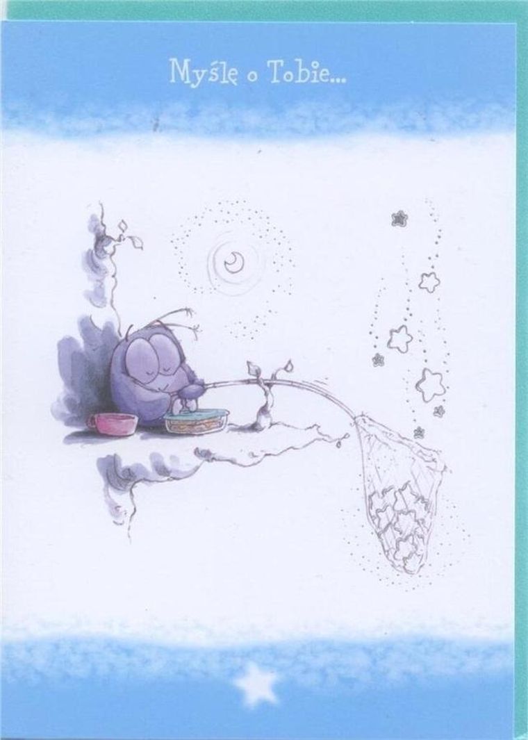 Carte Blanche, kartka z sówką Bobble, Myślę o Tobie