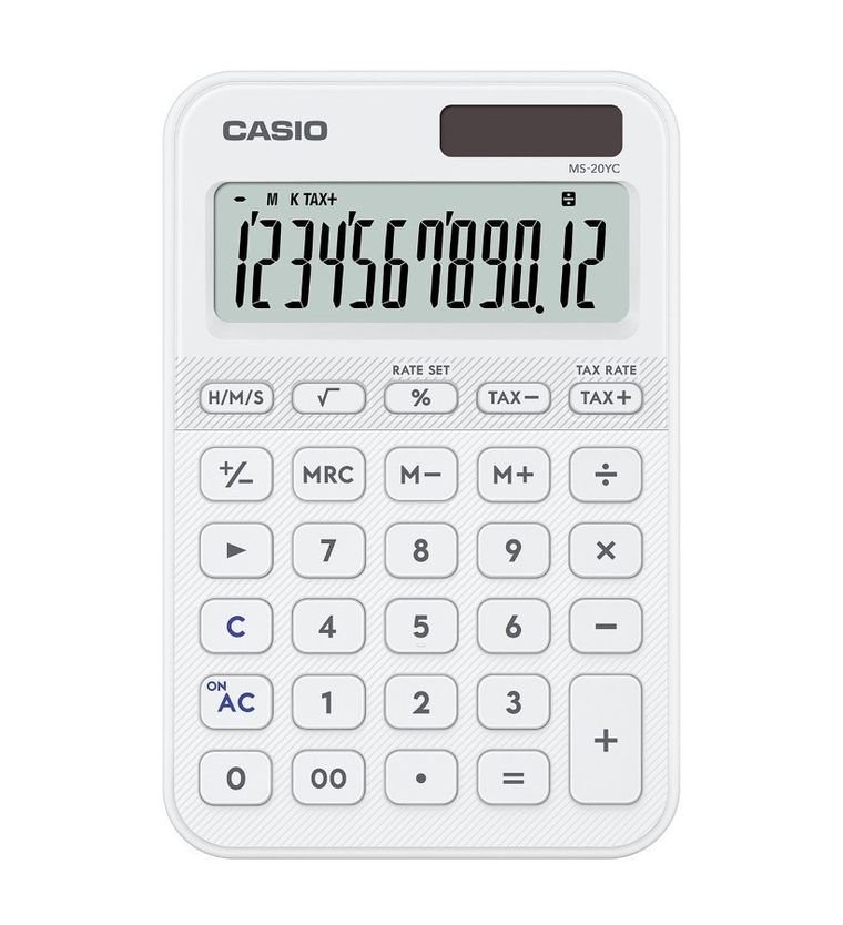 Casio, kalkulator biurowy, biały, 12 cyfrowy wyświetlacz