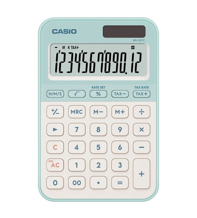 Casio, kalkulator biurowy, błękitny, 12 cyfrowy wyświetlacz