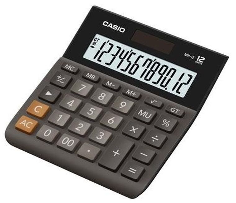 Casio, kalkulator biurowy, czarny, 12 cyfrowy wyświetlacz