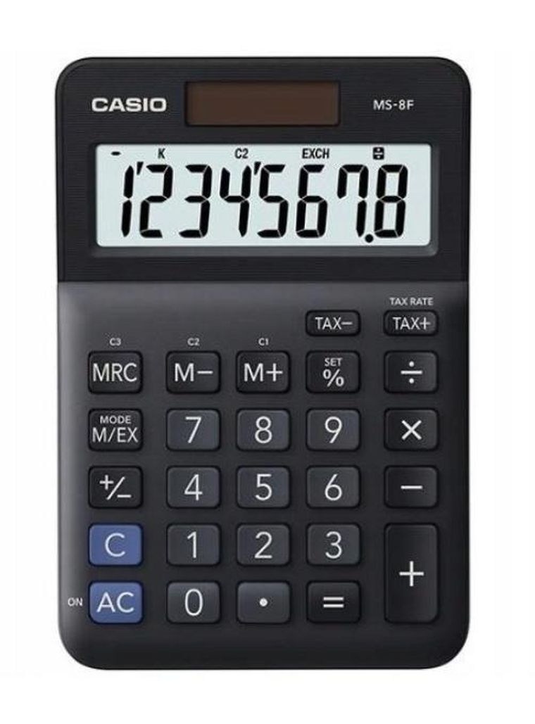 Casio, kalkulator biurowy, czarny, 8 cyfrowy wyświetlacz