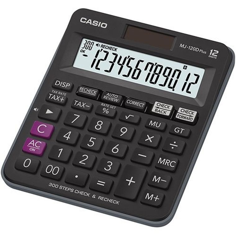 Casio, Plus, kalkulator biurowy, czarny, 12 cyfrowy wyświetlacz