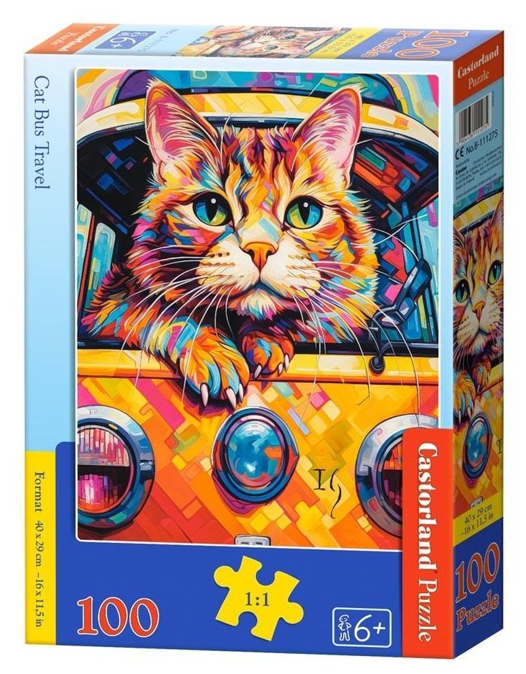 Castorland, Cat Bus Travel, puzzle, 100 elementów