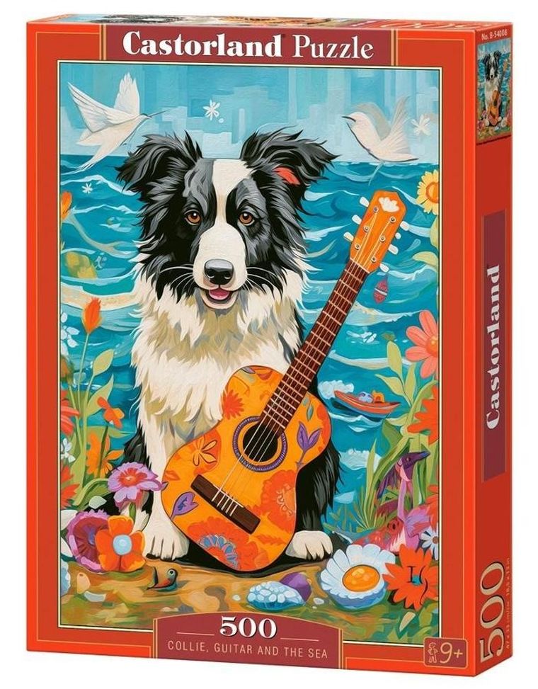 Castorland, Collie, Guitar and the Sea, pies, puzzle, 500 elementów