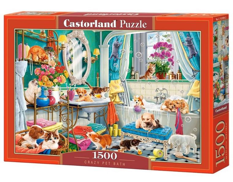 Castorland, Crazy Pet Bath, puzzle, 1500 elementów