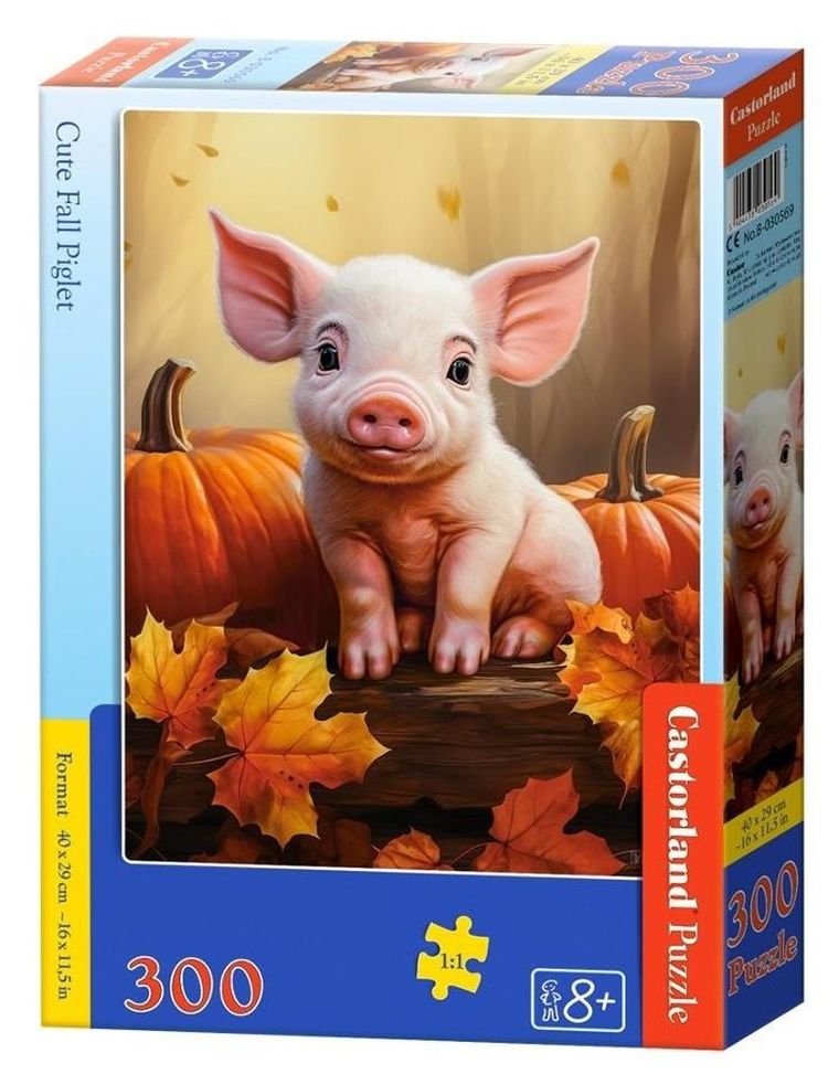 Castorland, Cute Fall Piglet, puzzle, 300 elementów