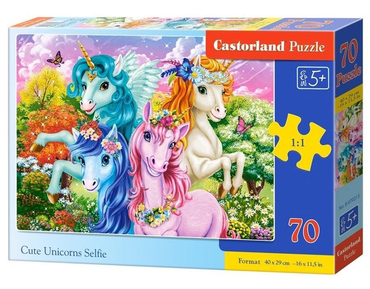 Castorland, Cute Unicorns Selfie, puzzle, 70 elementów