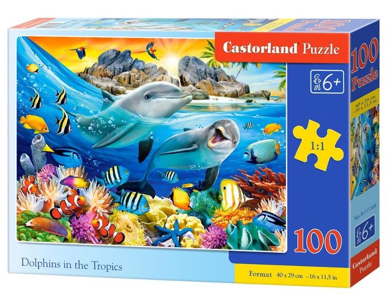 Castorland, Delfiny w tropikach, puzzle, 100 elementów
