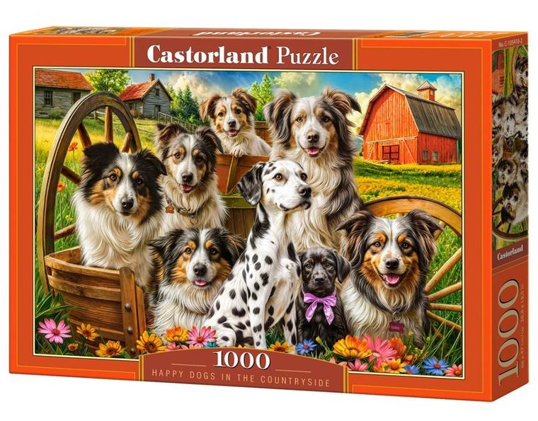 Castorland, Happy Dogs In The Countryside, puzzle, 1000 elementów