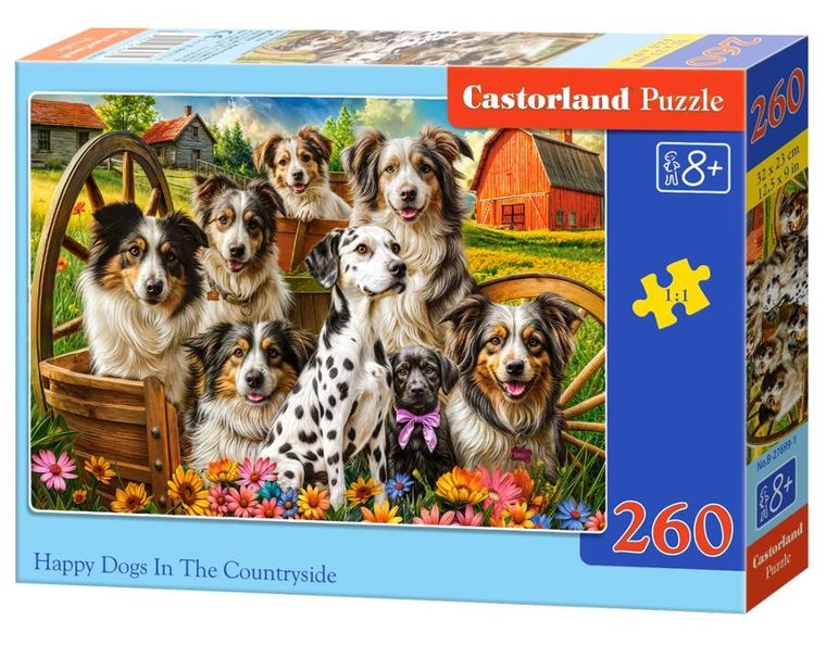 Castorland, Happy Dogs In The Countryside, puzzle, 260 elementów