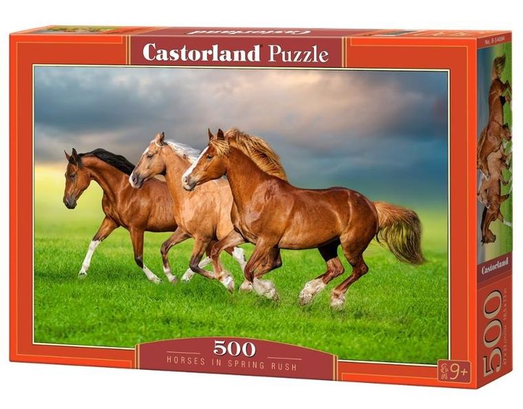 Castorland, Horses In Spring Rush, puzzle, 500 elementów