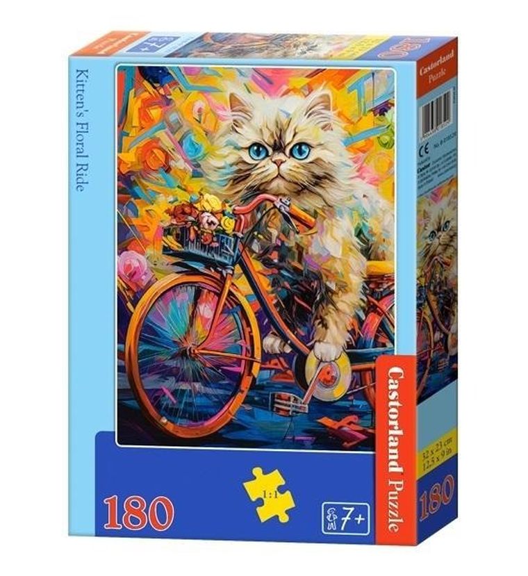 Castorland, Kitten's Floral Ride, puzzle, 180 elementów