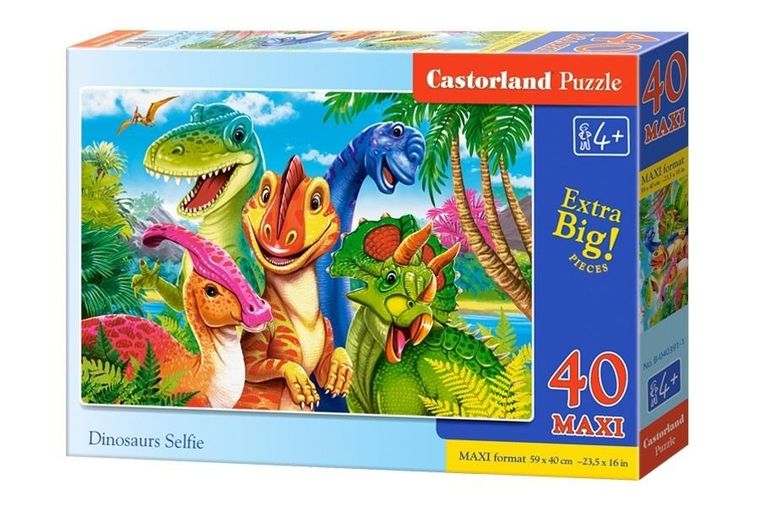 Castorland, Maxi, Dinosaurs Selfie, puzzle podłogowe, 40 elementów