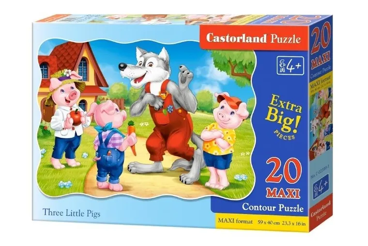 Castorland, Maxi, Three Little Pigs, puzzle, 20 elementów