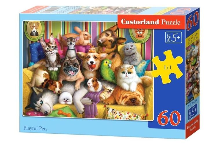 Castorland, Playful Pets, puzzle, 60 elementów