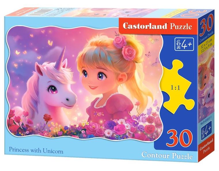 Castorland, Princess with Unicorn, puzzle, 30 elementów
