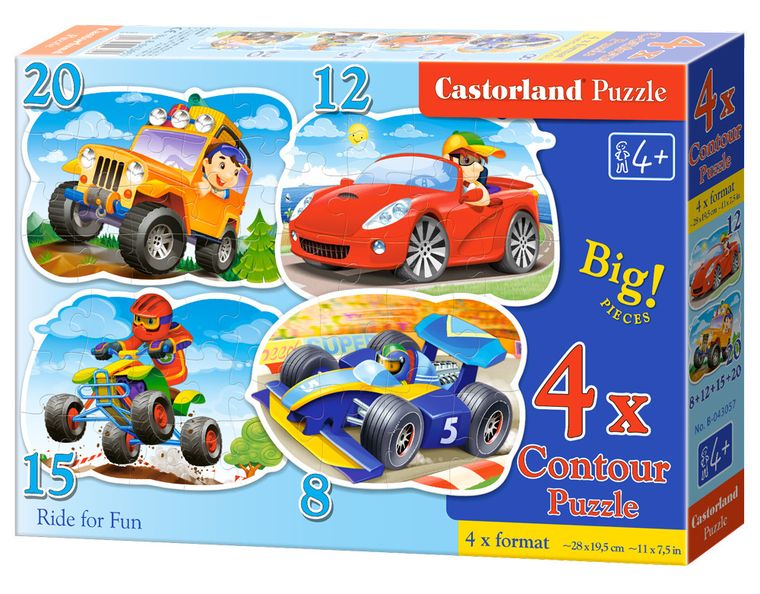 Castorland, Ride for Fun, puzzle 4w1, 8-12-15-20 elementów