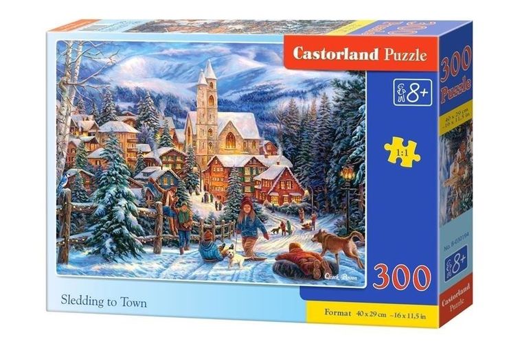 Castorland, Sledding to Town, puzzle, 300 elementów