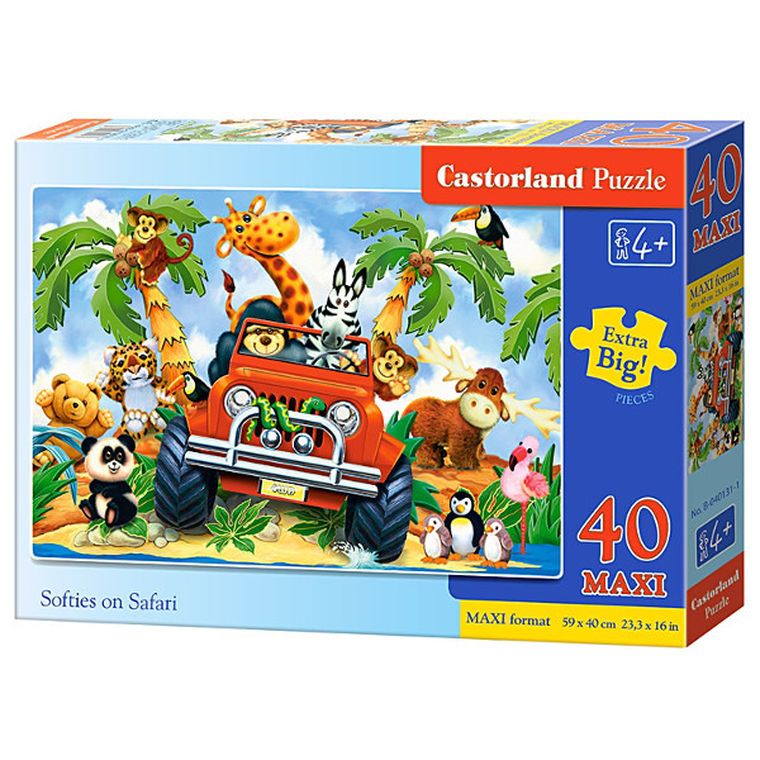 Castorland, Softies na safari, puzzle, 40 elementów