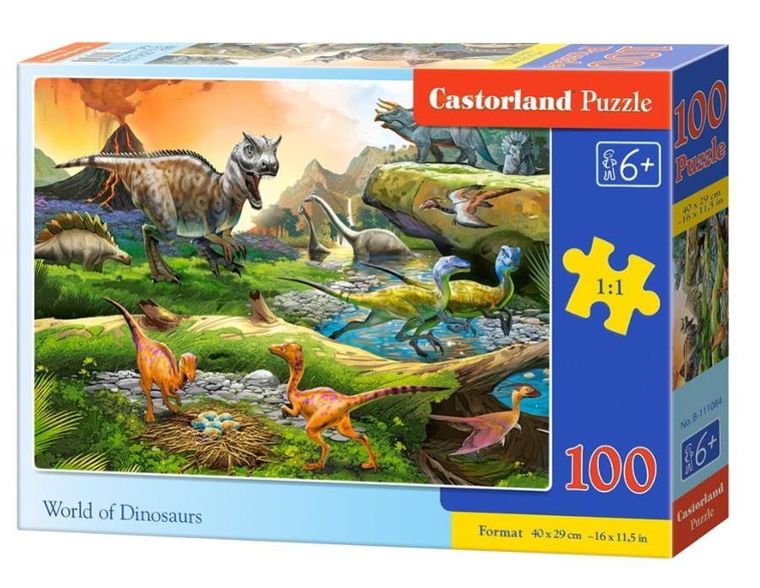 Castorland, Świat dinozaurów, puzzle, 100 elementów