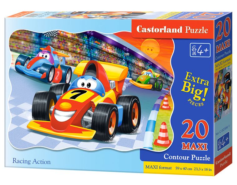 Castorland, Wyścigi, puzzle maxi, konturowe, 20 elementów
