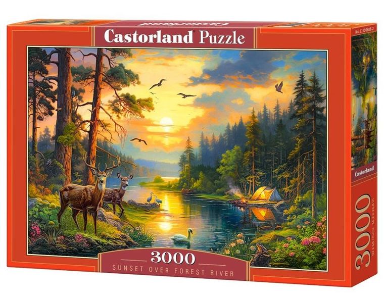 Castorland, Zachód słońca nad leśną rzeką, puzzle, 3000 elementów