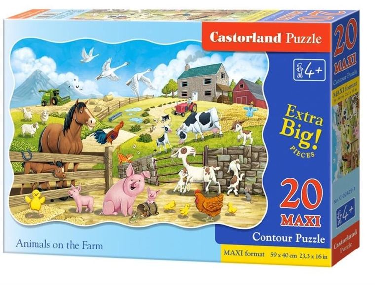 Castorland, Zwierzęta na farmie, puzzle, maxi, 20 elementów