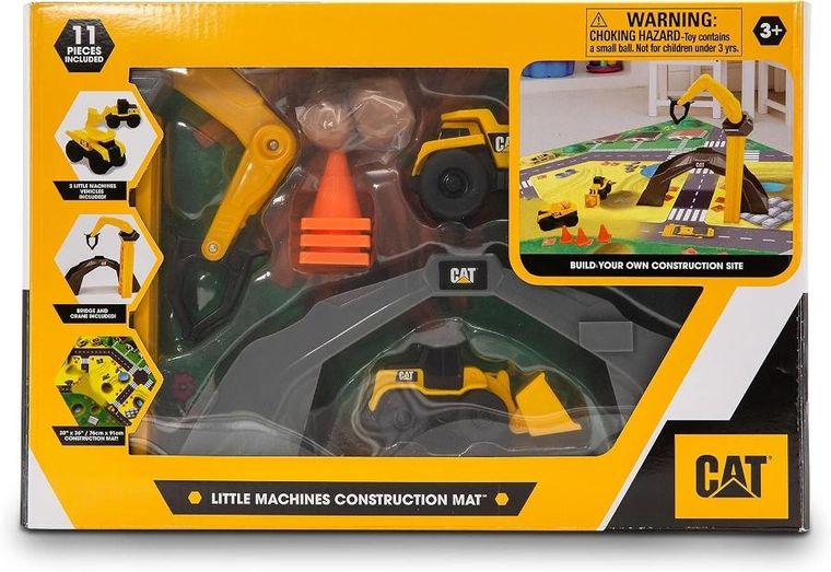 CAT, koparka i wywrotka, pojazdy budowlane z matą i akcesoriami