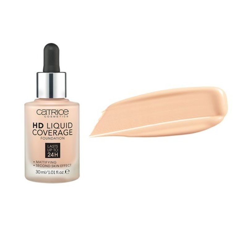 Catrice, HD Liquid, Coverage Foundation 24H, matujący podkład do twarzy, 010 Light Beige, 30 ml