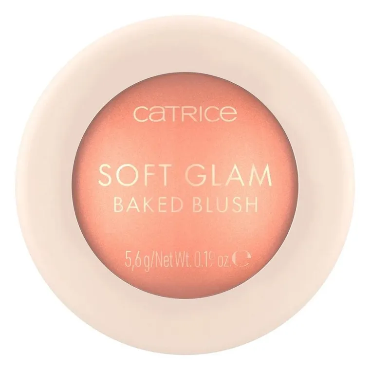 Catrice, Soft Glam Baked Blush, róż wypiekany, rozświetlający, 020 Peachy Breeze, 5.6g