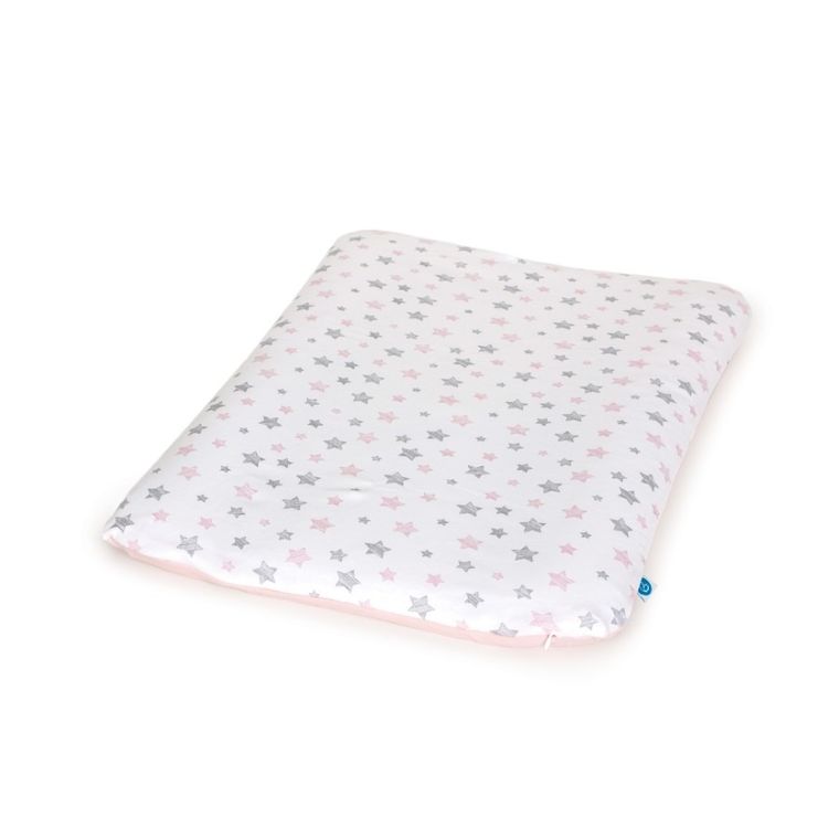Ceba Baby, Grey Stars, pokrowiec na przewijak miękki, pink stars, 50-70 cm, 2 szt.