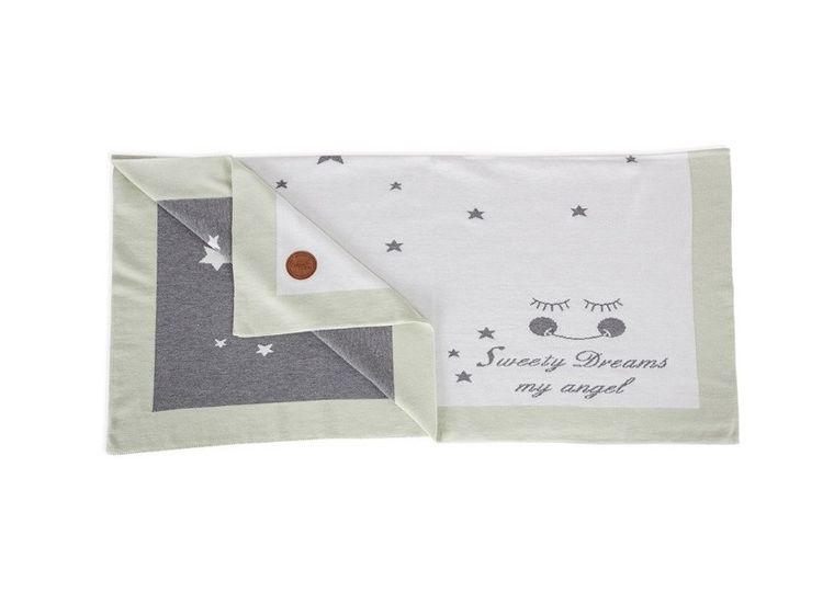 Ceba Baby, Gwiazdy, kocyk niemowlęcy, miętowy, 90-90 cm